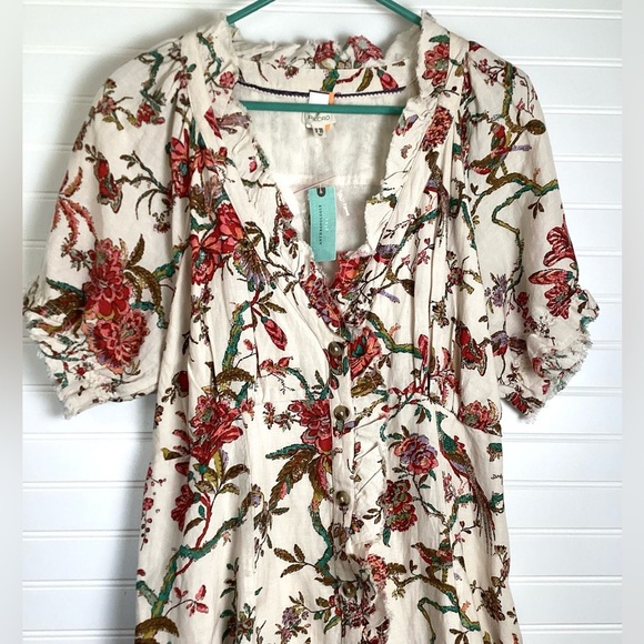 Anthropologie  Pilcro NWT Ruffle-Collar Button-down Dress Floral Plus Size16W - Picture 4 of 15